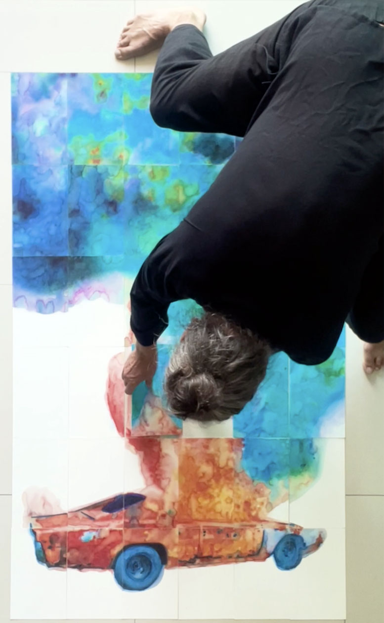 AMERICAN WATERCOLOR THE CAR 67