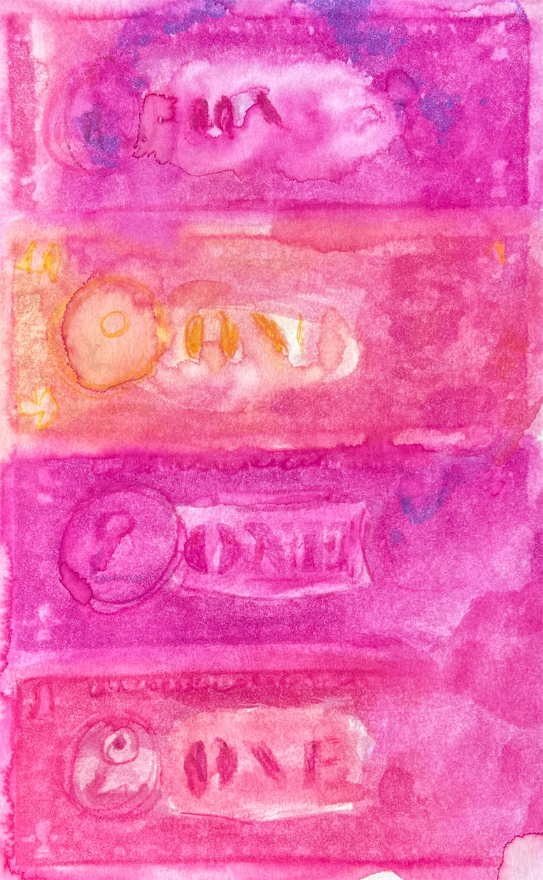 Dollars Purple 03 American Watercolor