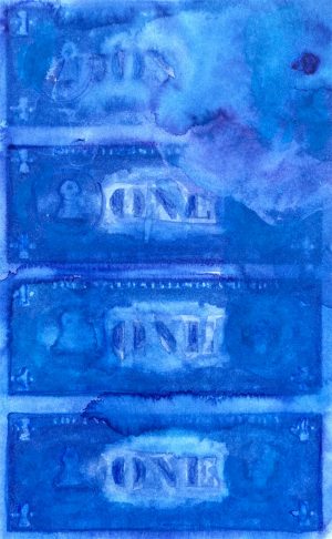 Dollars Blue 01 American Watercolor
