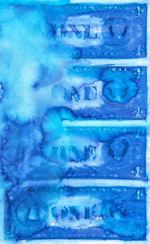 Dollars Blue 02 American Watercolor
