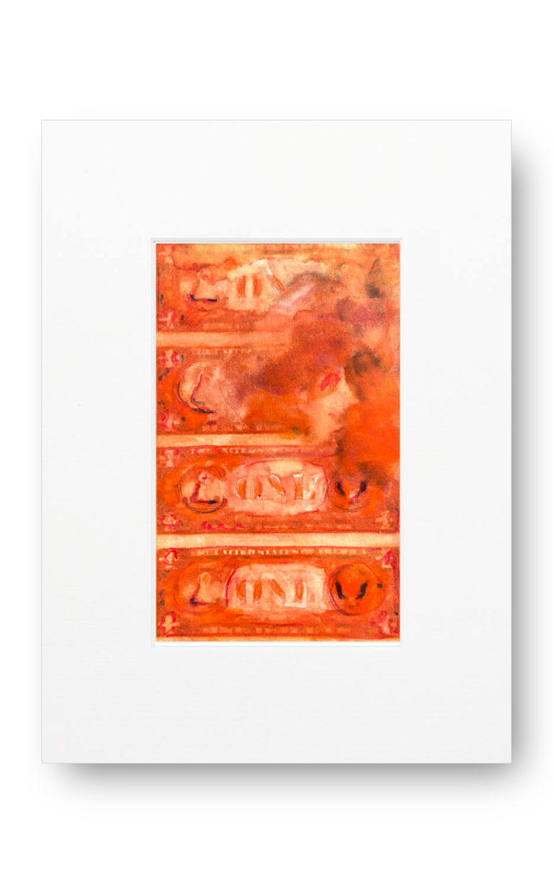Dollars Orange 01 American Watercolor