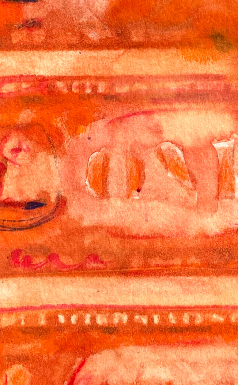 Dollars Orange 01 American Watercolor