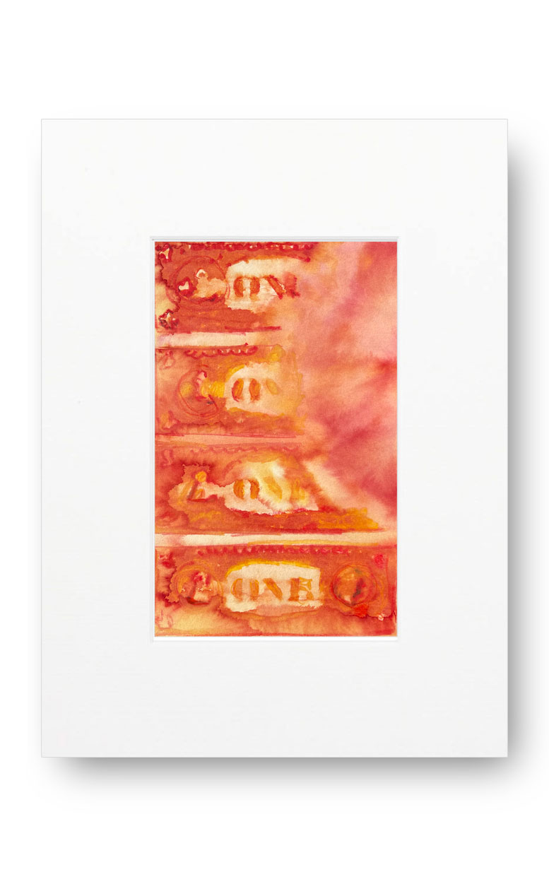 Dollars Orange 02 American Watercolor