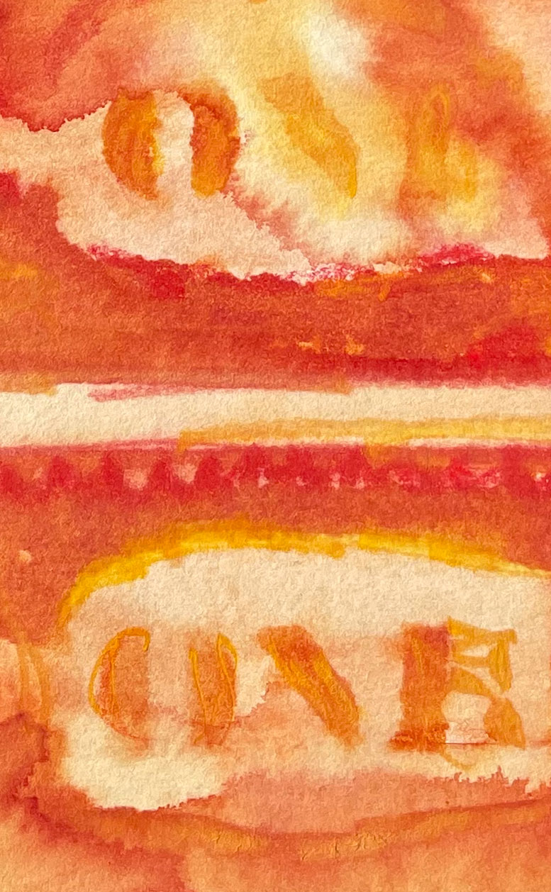 Dollars Orange 02 American Watercolor