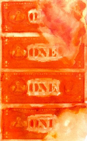Dollars Orange 03 American Watercolor