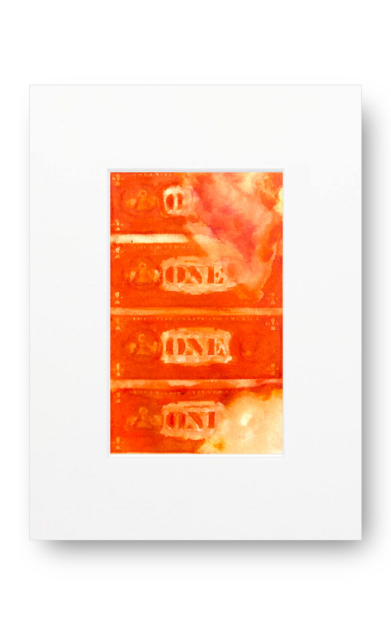 Dollars Orange 03 American Watercolor