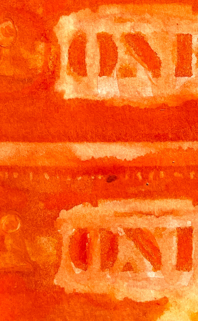 Dollars Orange 03 American Watercolor