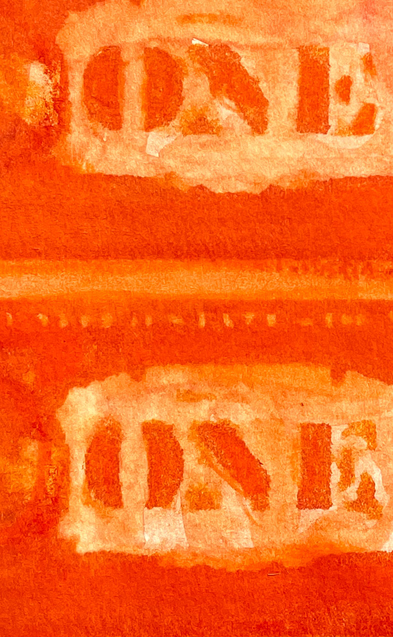 Dollars Orange 03 American Watercolor