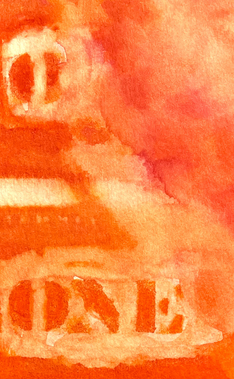 Dollars Orange 03 American Watercolor
