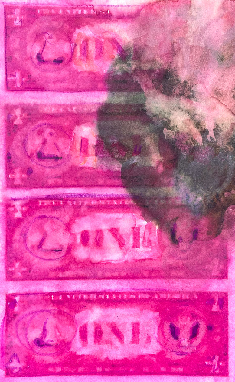 Dollars Purple 01 American Watercolor
