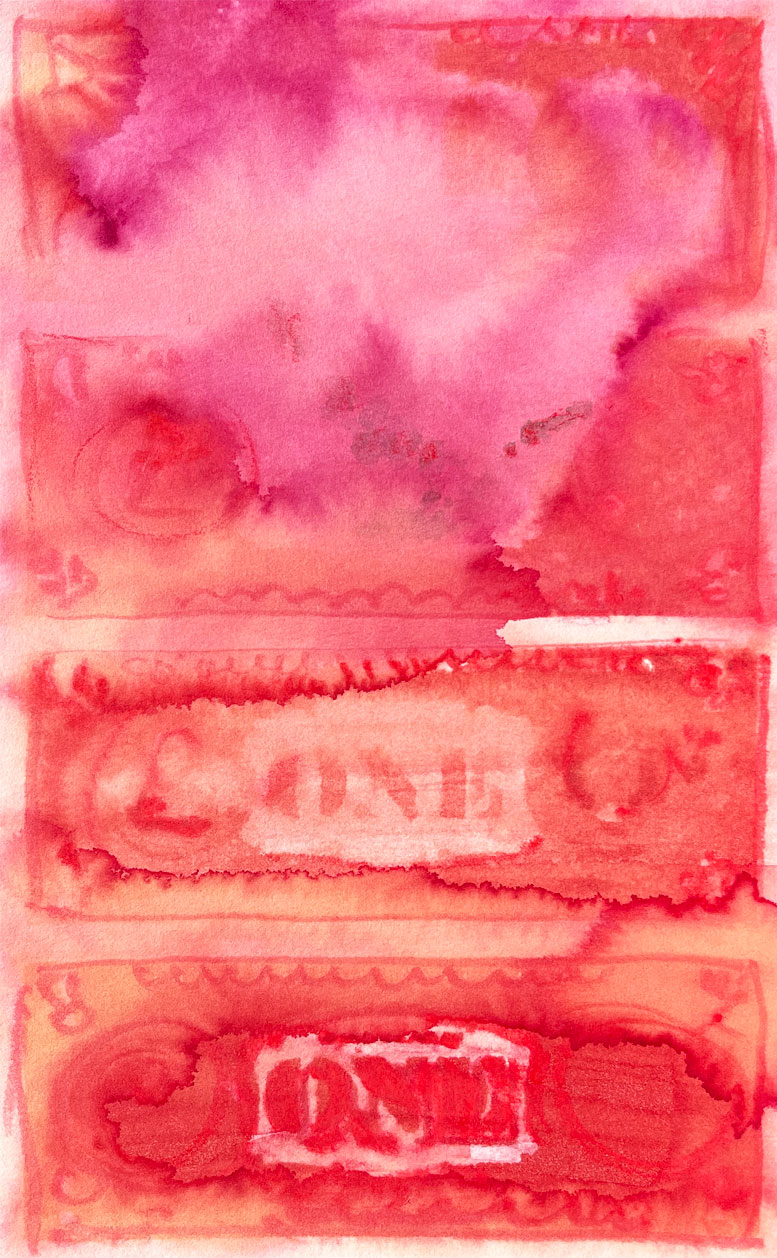 Dollars Red 02 American Watercolor