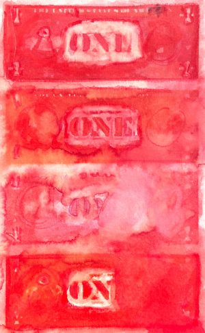 Dollars Red 03 American Watercolor