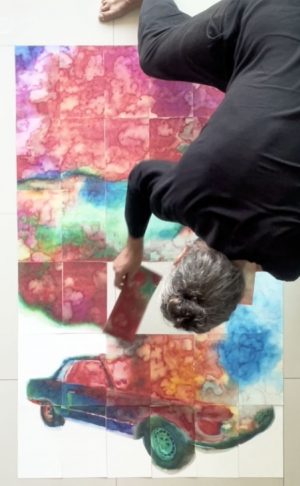 AMERICAN WATERCOLOR THE CAR 61